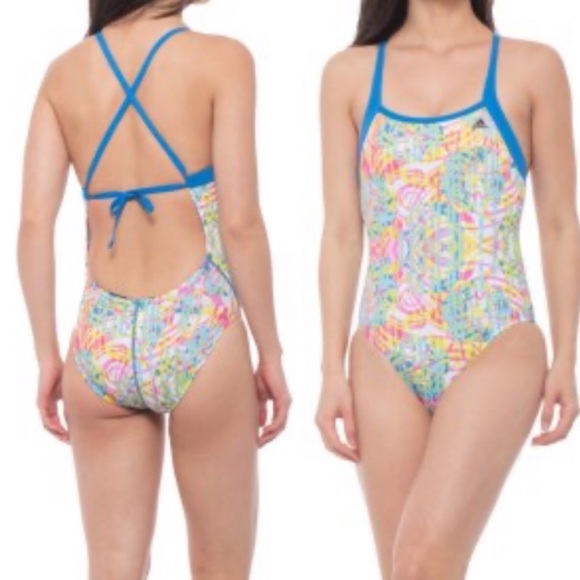 XS ADIDAS “ One Piece Aqua Solace” Swimsuit NWT! - Picture 3 of 4